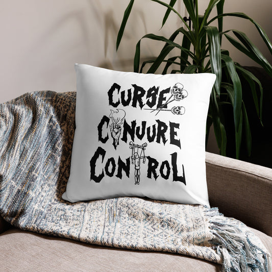 Curse, Conjure, Control - White Pillow