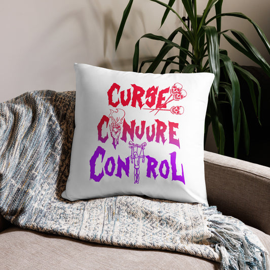 Curse, Conjure, Control - White Pillow v2