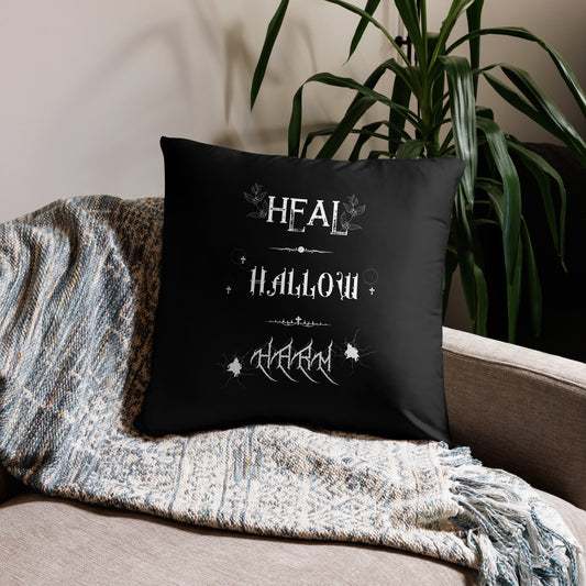 Heal, Hallow, Harm - Black Pillow