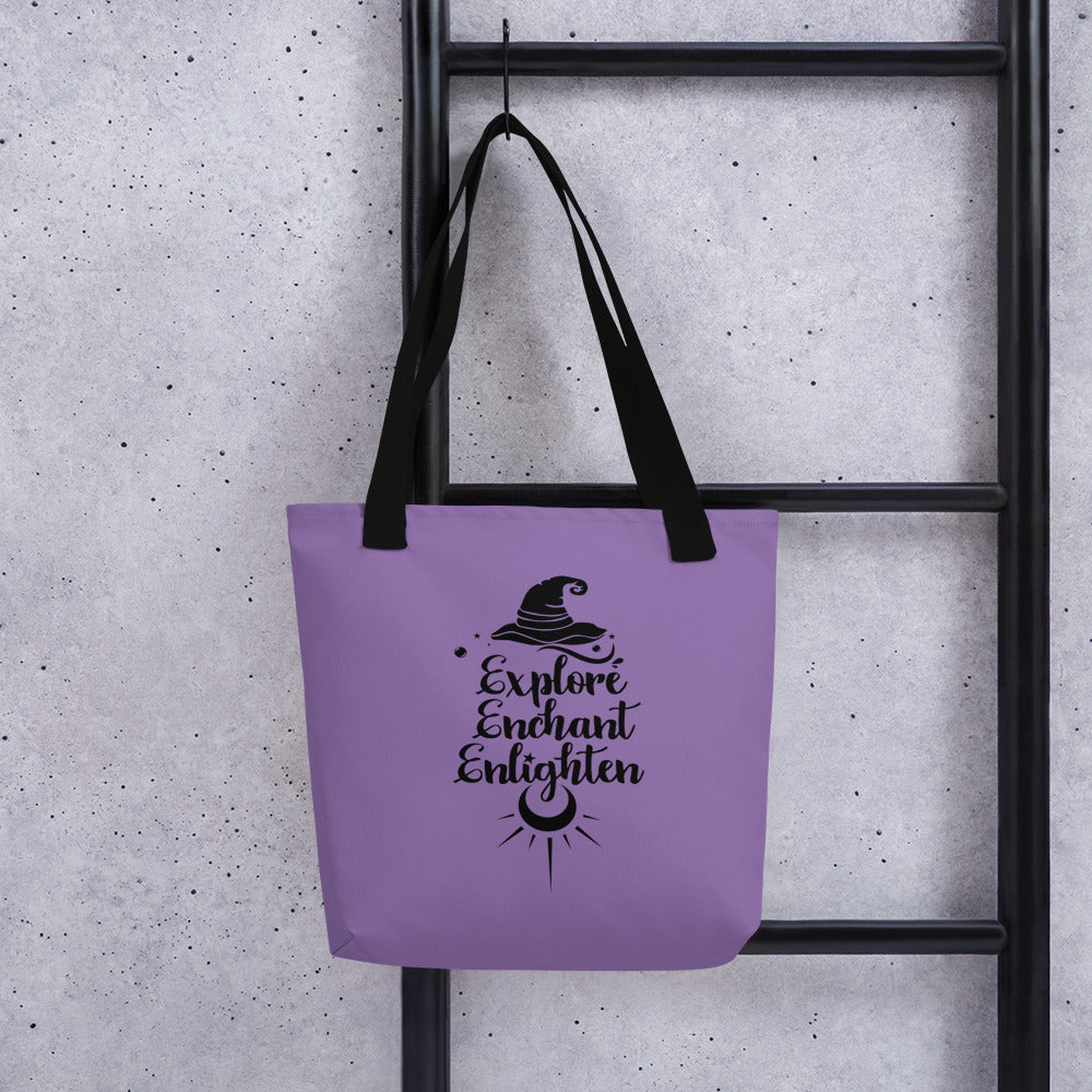 Explore, Enchant, Enlighten - Purple Tote bag