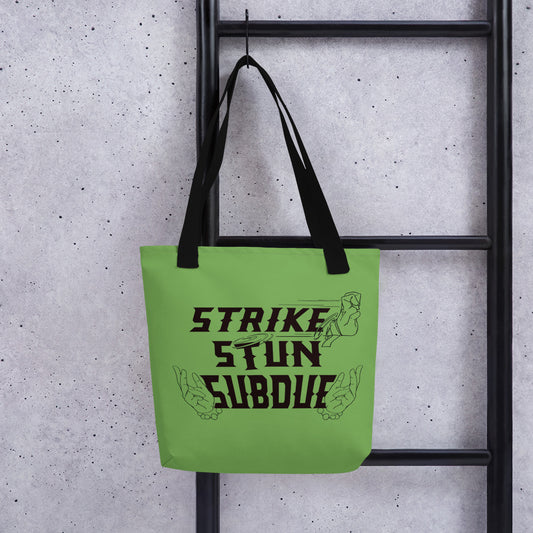 Strike, Stun, Subdue - Green Tote bag
