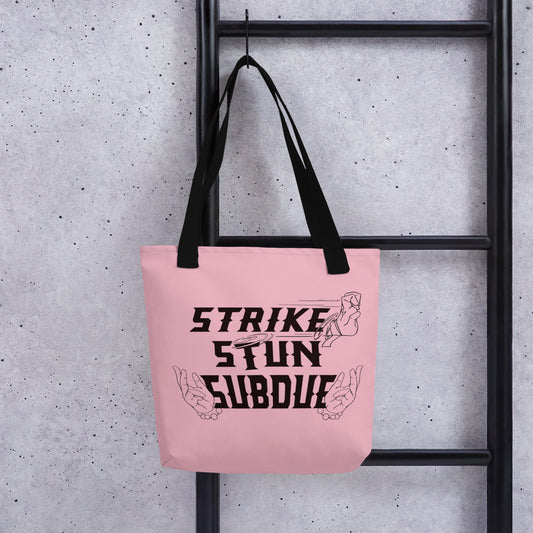 Strike, Stun, Subdue - Pink Tote bag
