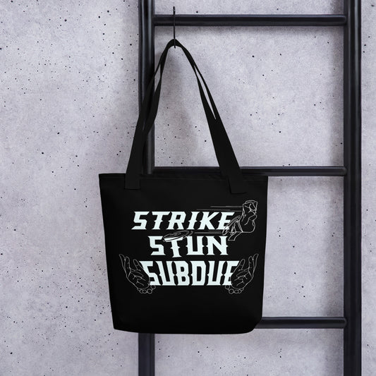 Strike, Stun, Subdue - Black Tote bag