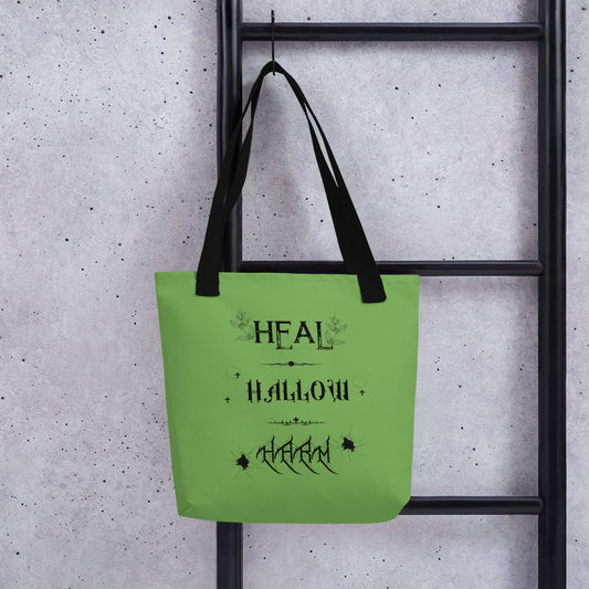 Heal, Hallow, Harm - Green Tote bag