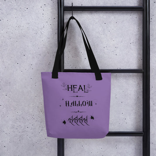 Heal, Hallow, Harm - Purple Tote bag