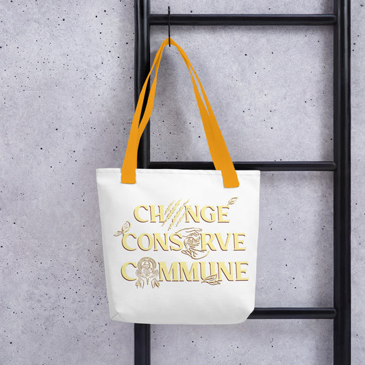 Change, Conserve, Commune - White Tote bag v2
