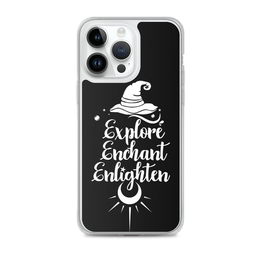 Explore, Enchant, Enlighten - Black and Clear Case for iPhone®