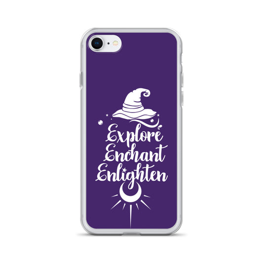 Explore, Enchant, Enlighten - Purple and Clear Case for iPhone®