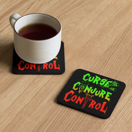 Curse, Conjure, Control - Cork-back coaster v2