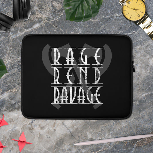 Rage, Rend, Ravage - Black Laptop Sleeve