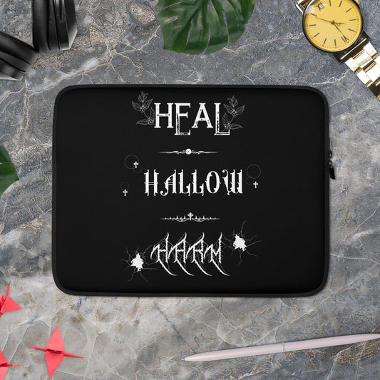 Heal, Hallow, Harm - Black Laptop Sleeve