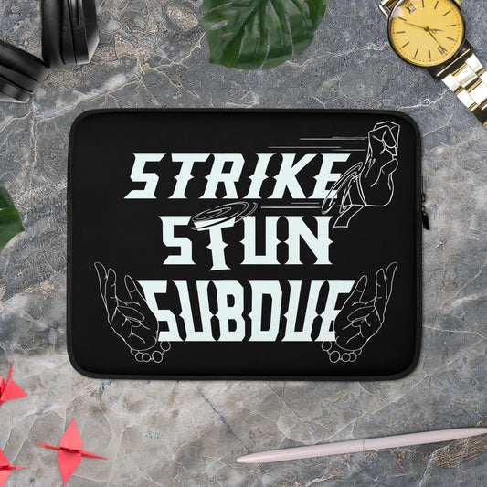Strike, Stun, Subdue - Black Laptop Sleeve
