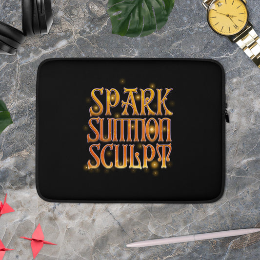 Spark, Summon, Sculpt - Black Laptop Sleeve