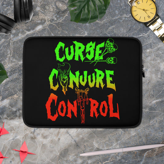 Curse, Conjure, Control - Black Laptop Sleeve