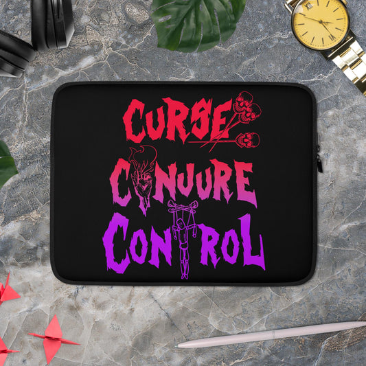 Curse, Conjure, Control v2 - Black Laptop Sleeve