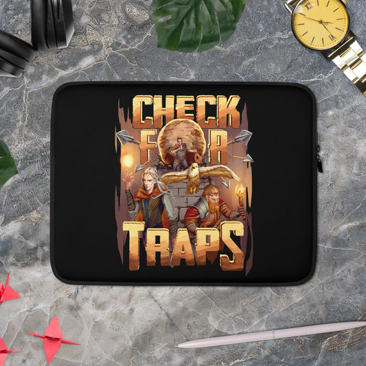 Check For Traps - Black Laptop Sleeve