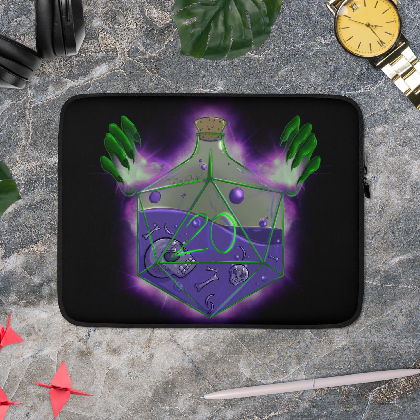 Warlock by Ayafae - Black Laptop Sleeve