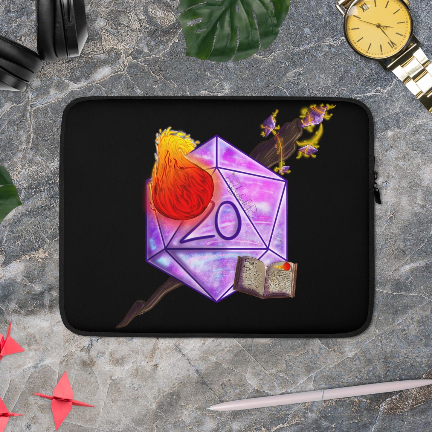 Wizard by Ayafae - Black Laptop Sleeve