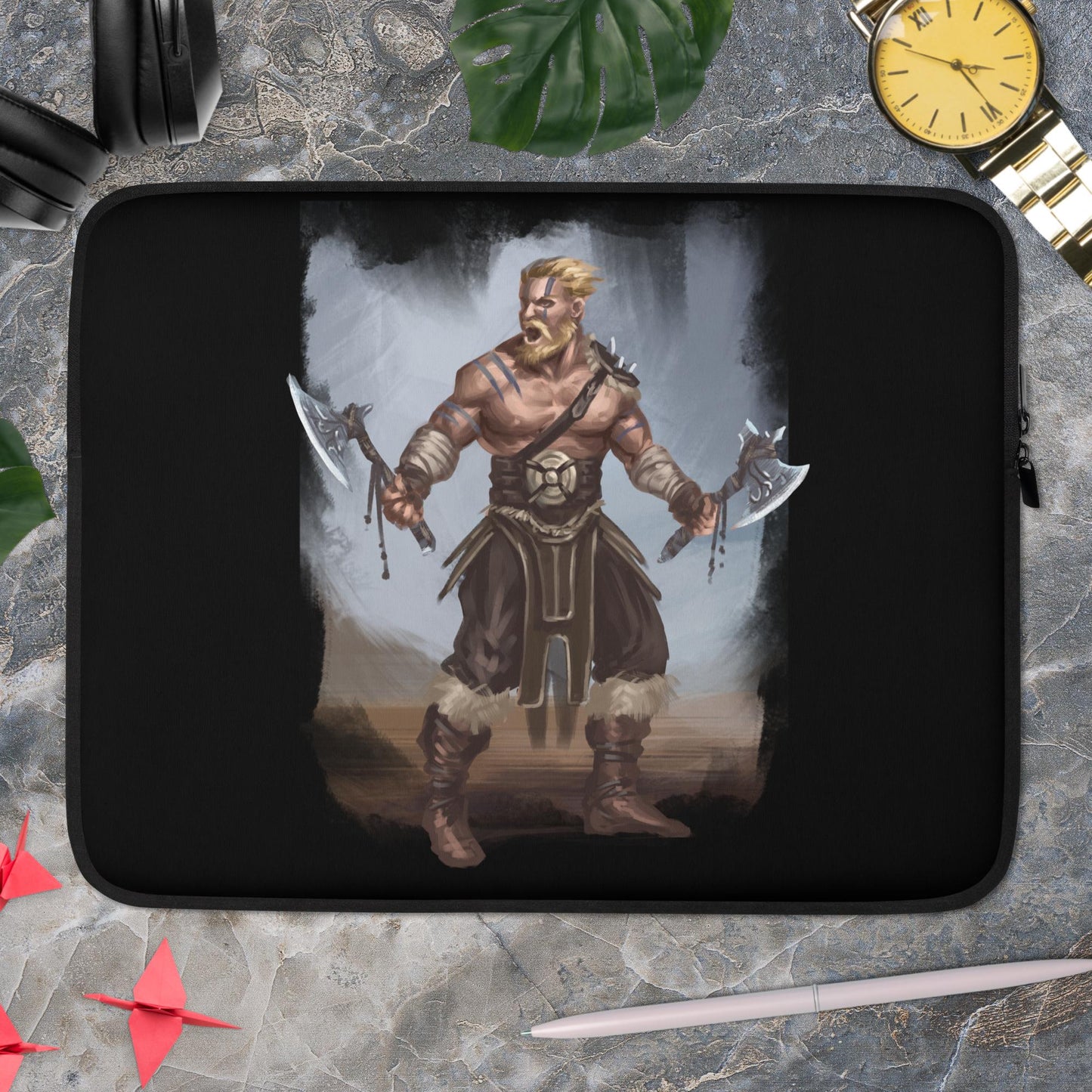 Barbarian by JRD - Black Laptop Sleeve