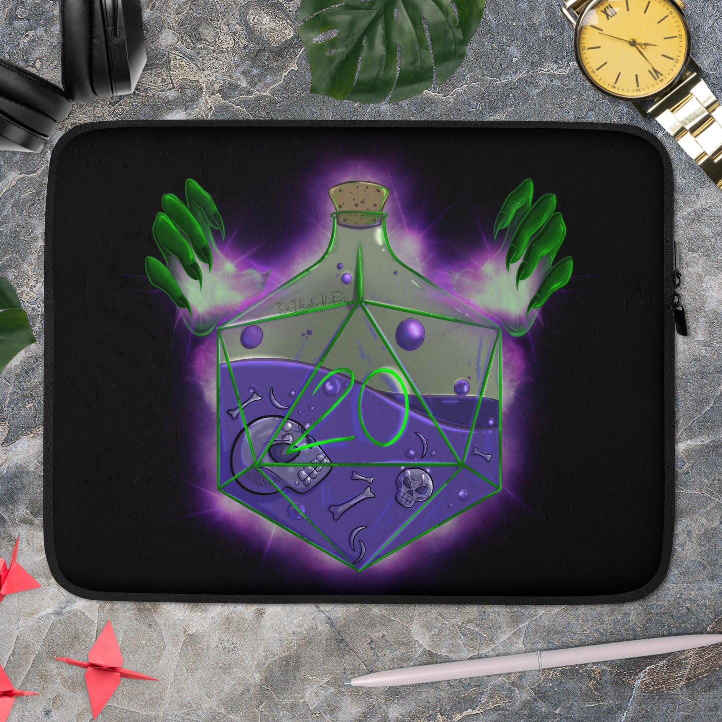 Warlock by Ayafae - Black Laptop Sleeve