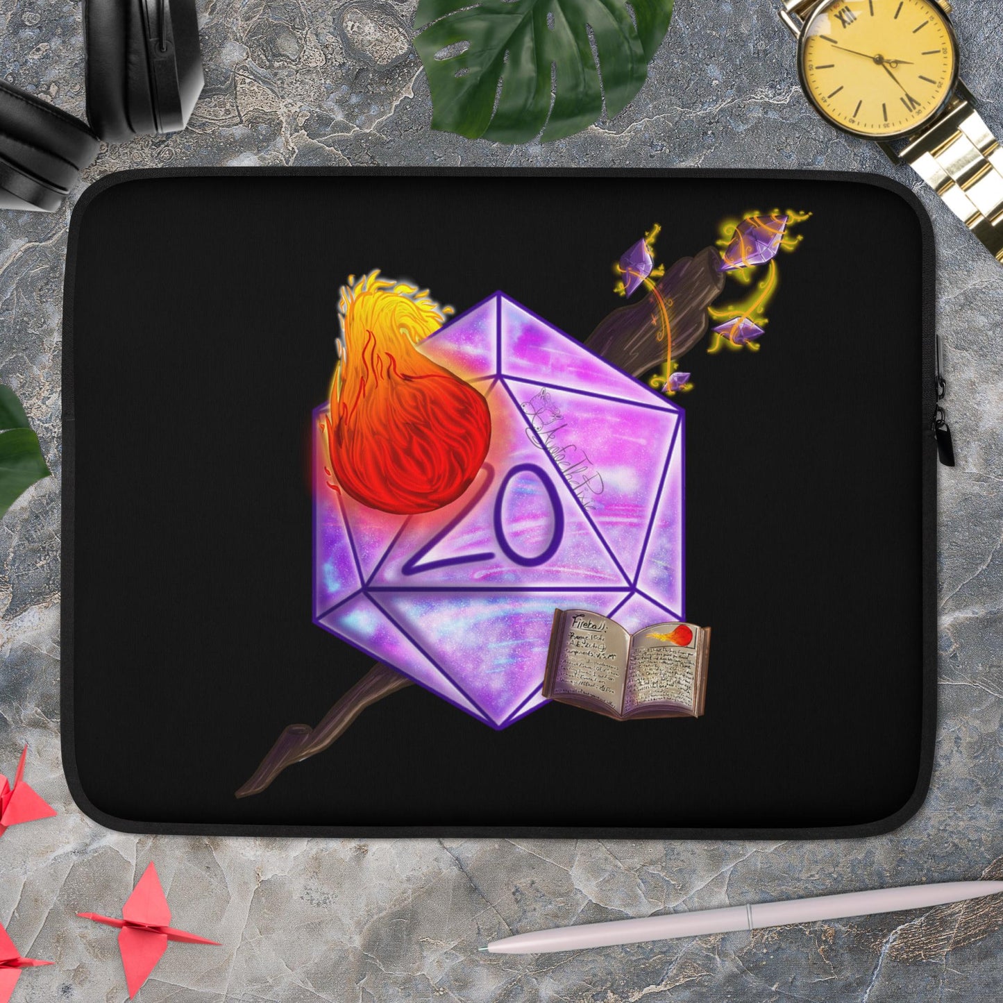 Wizard by Ayafae - Black Laptop Sleeve