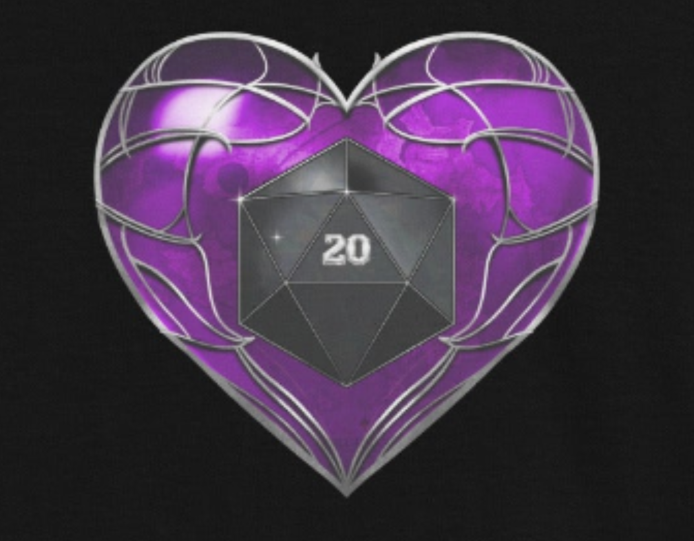 D20 Heart (Purple) Short-Sleeve Unisex T-Shirt
