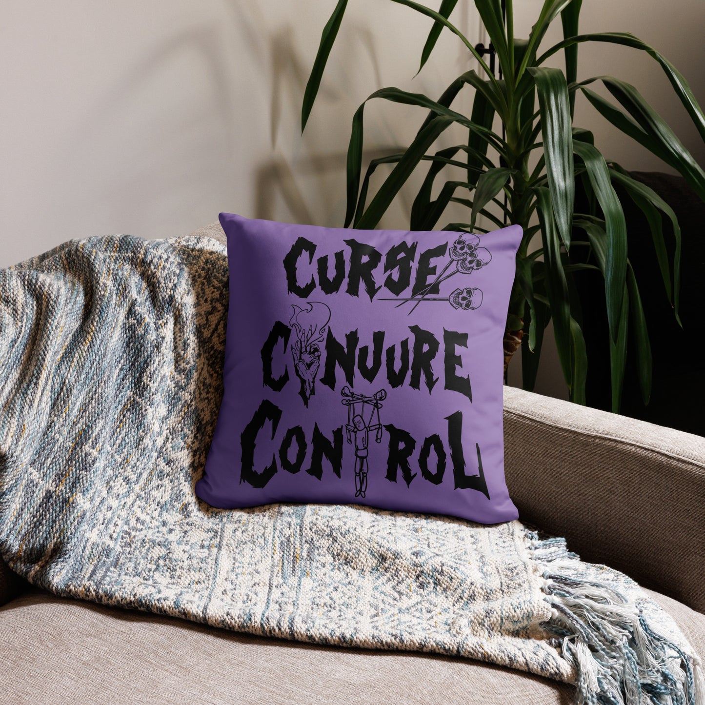 Curse, Conjure, Control - Purple Pillow