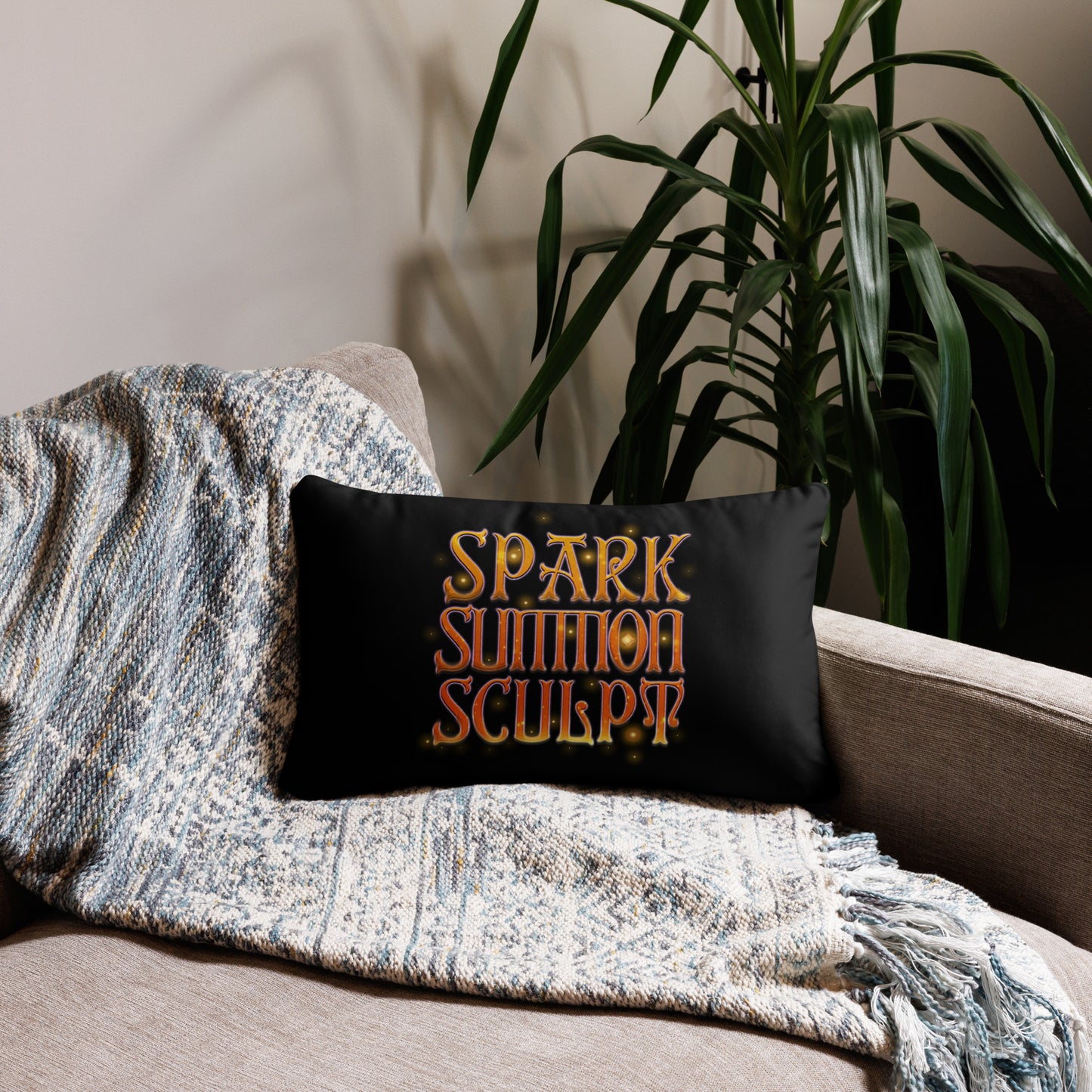 Spark, Summon, Sculpt - Black Pillow