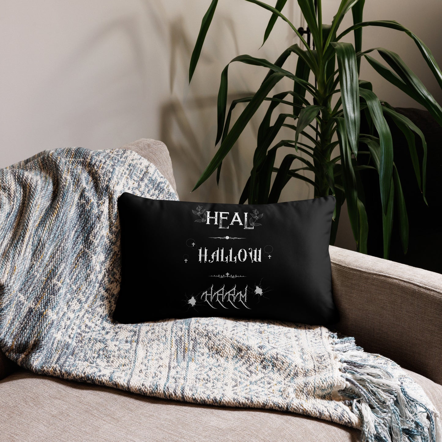 Heal, Hallow, Harm - Black Pillow