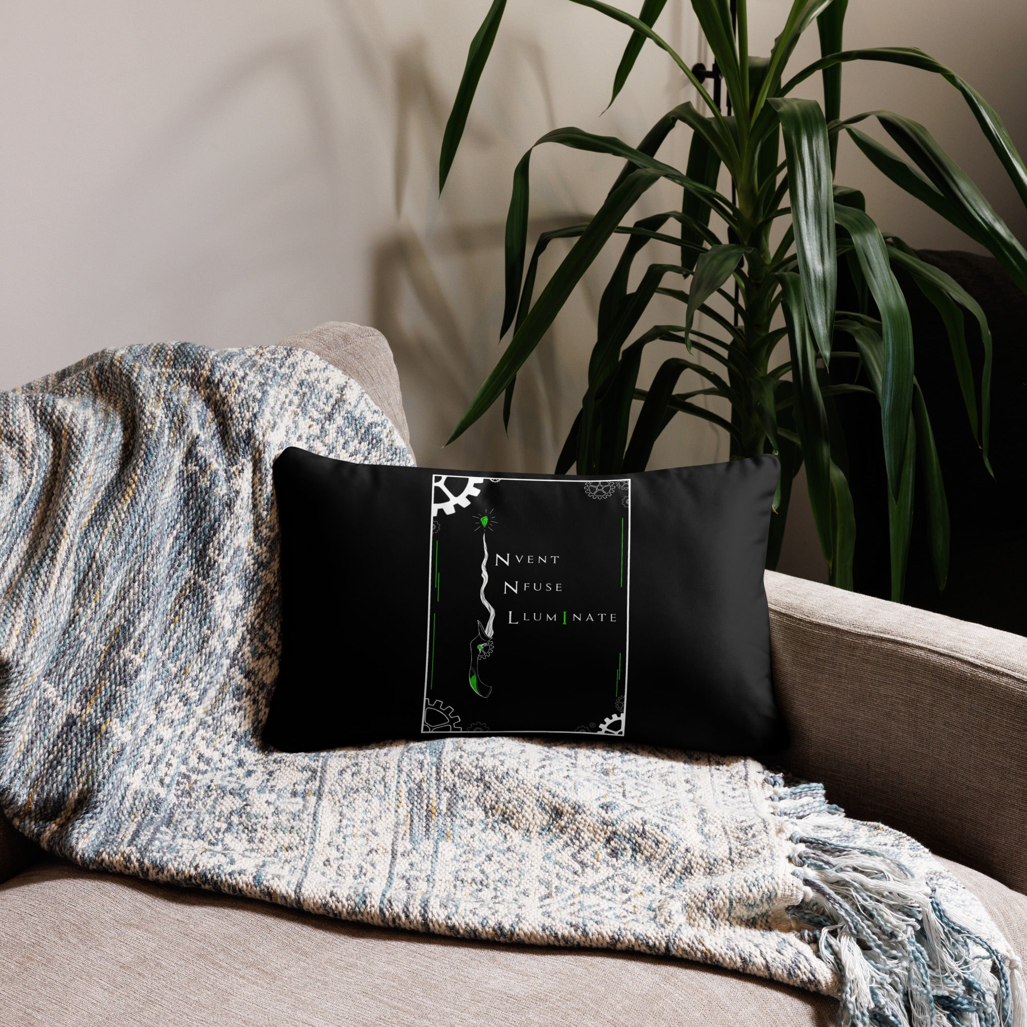 Invent, Infuse, Illuminate - Black Pillow
