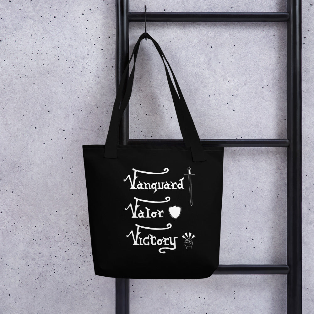 Vanguard, Valor, Victory - Black Tote bag