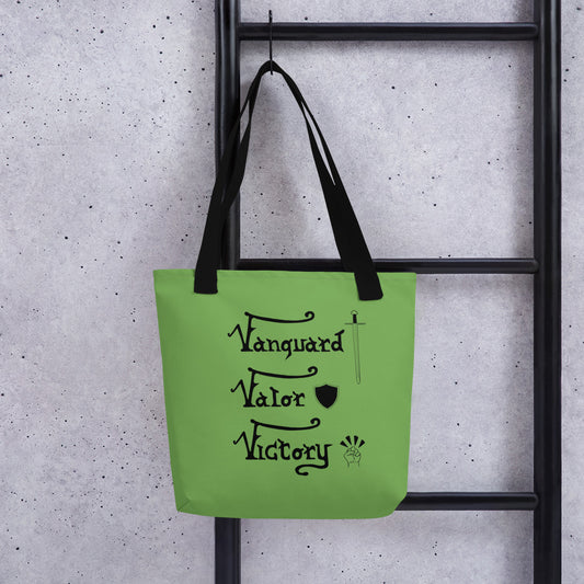 Vanguard, Valor, Victory - Green Tote bag