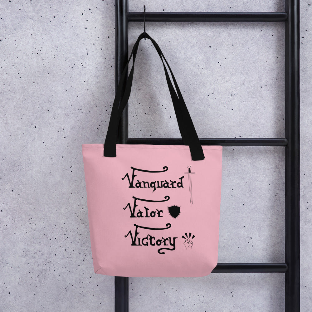 Vanguard, Valor, Victory - Pink Tote bag