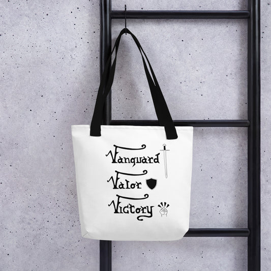 Vanguard, Valor, Victory - White Tote bag