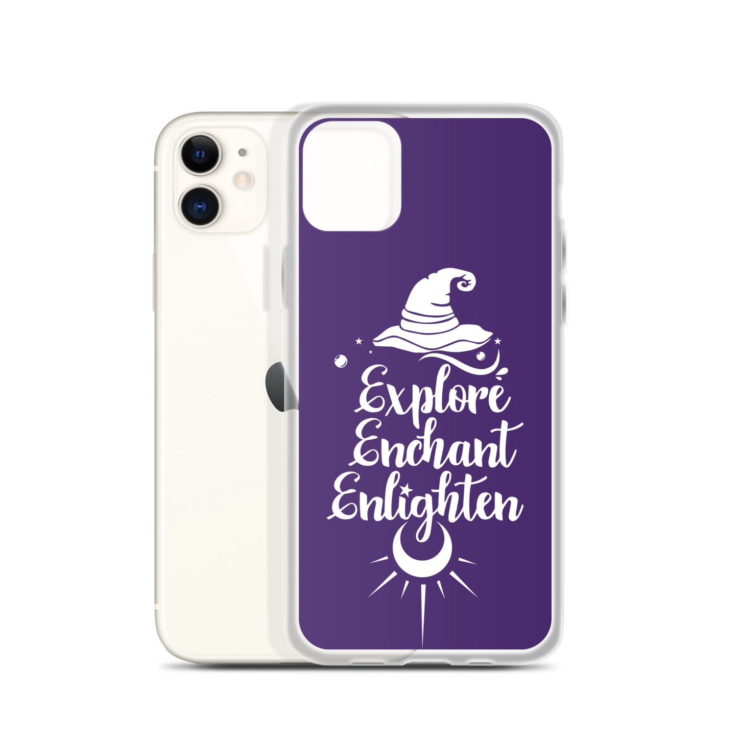 Explore, Enchant, Enlighten - Purple and Clear Case for iPhone®