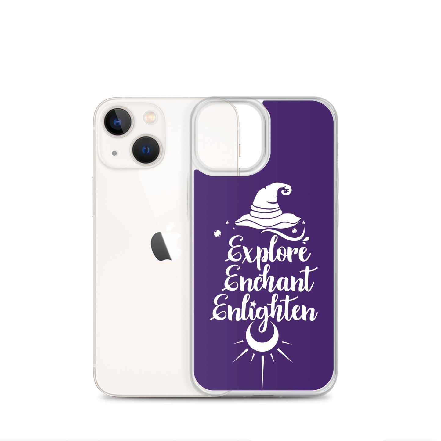 Explore, Enchant, Enlighten - Purple and Clear Case for iPhone®