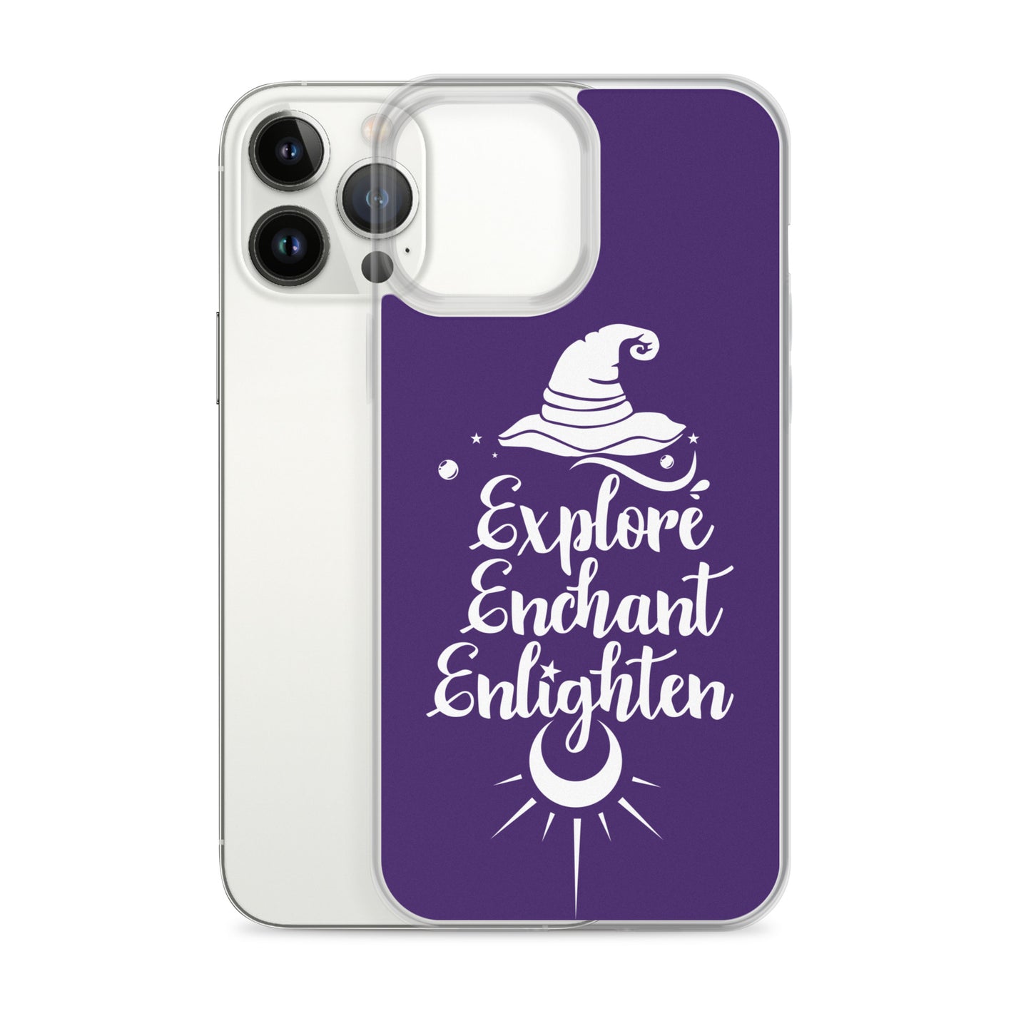 Explore, Enchant, Enlighten - Purple and Clear Case for iPhone®