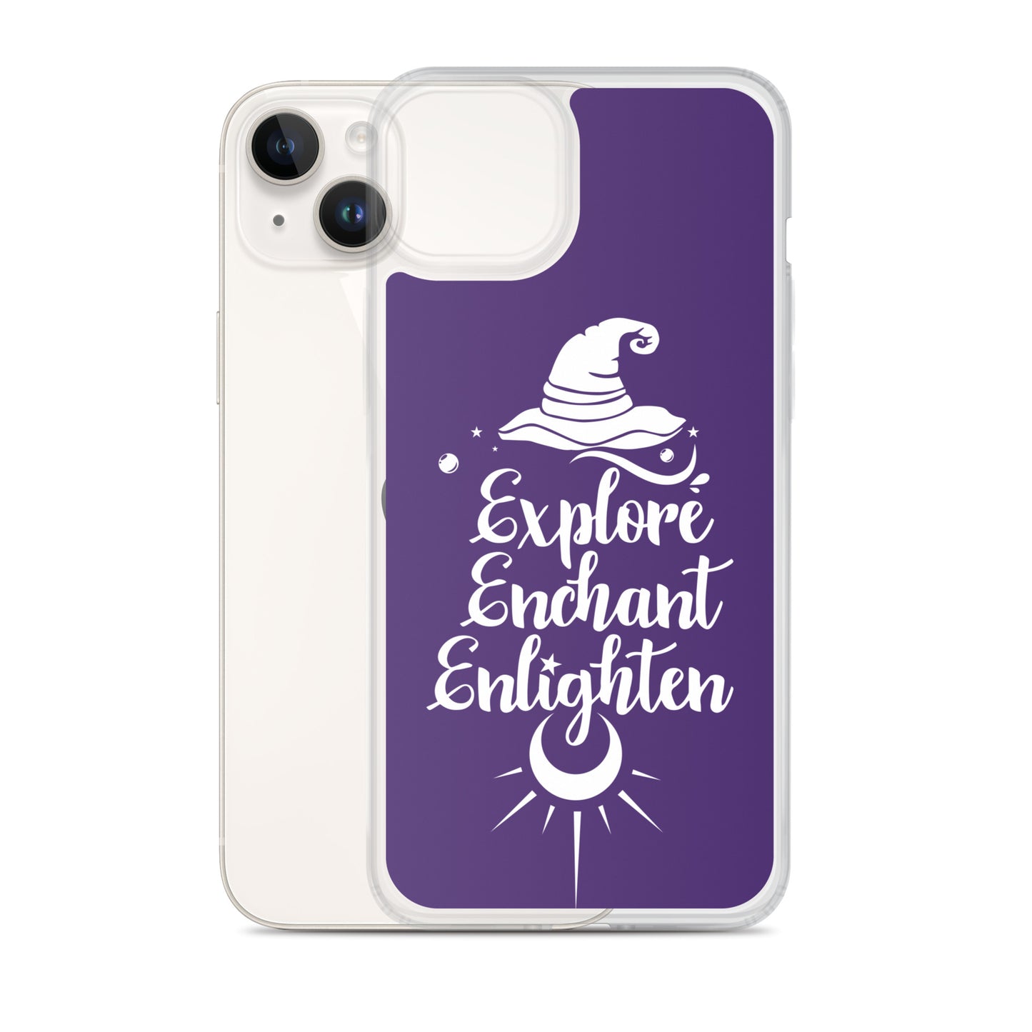 Explore, Enchant, Enlighten - Purple and Clear Case for iPhone®