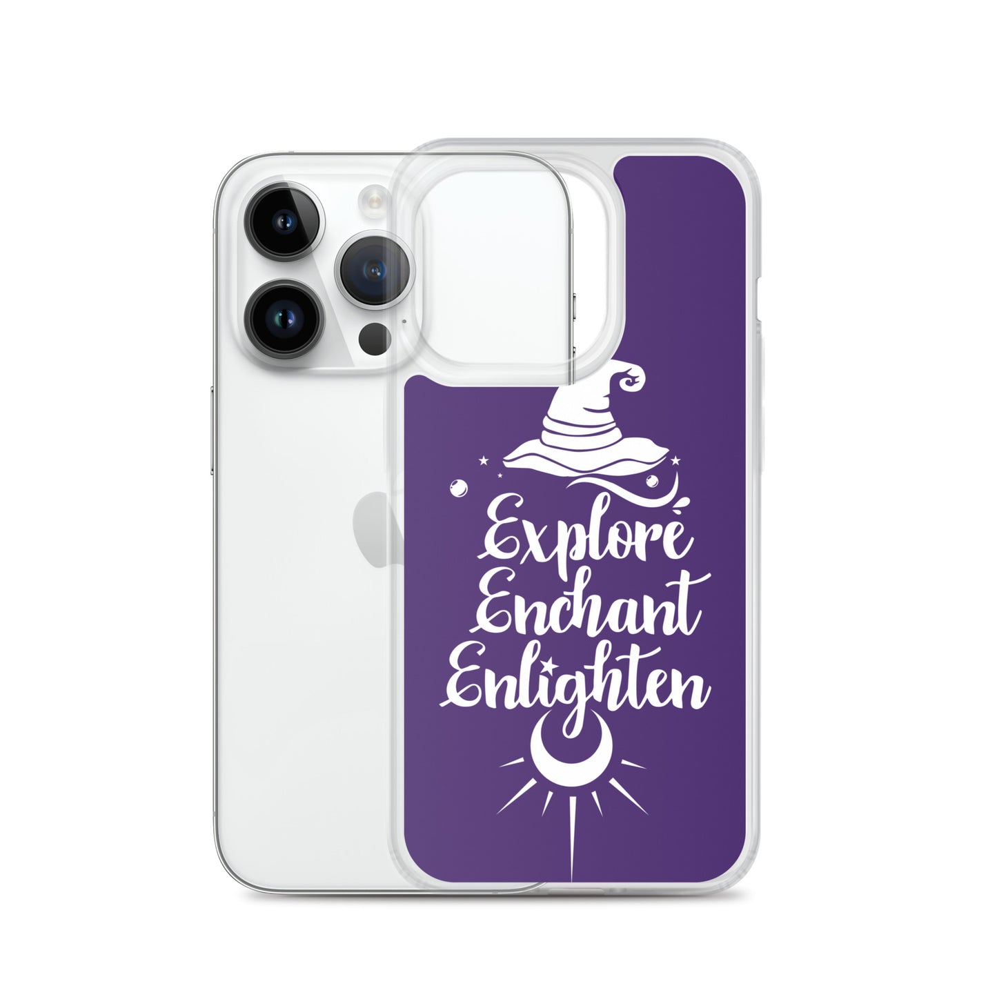 Explore, Enchant, Enlighten - Purple and Clear Case for iPhone®