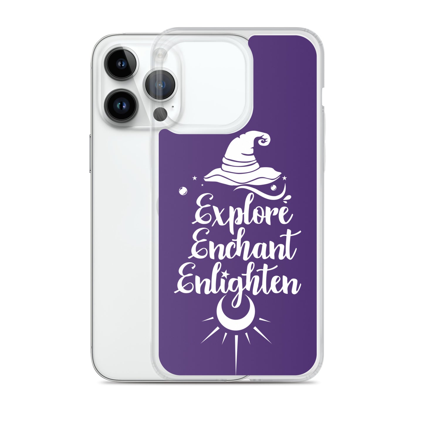 Explore, Enchant, Enlighten - Purple and Clear Case for iPhone®