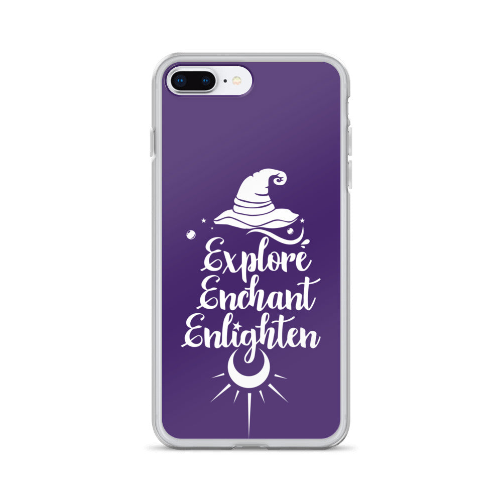 Explore, Enchant, Enlighten - Purple and Clear Case for iPhone®