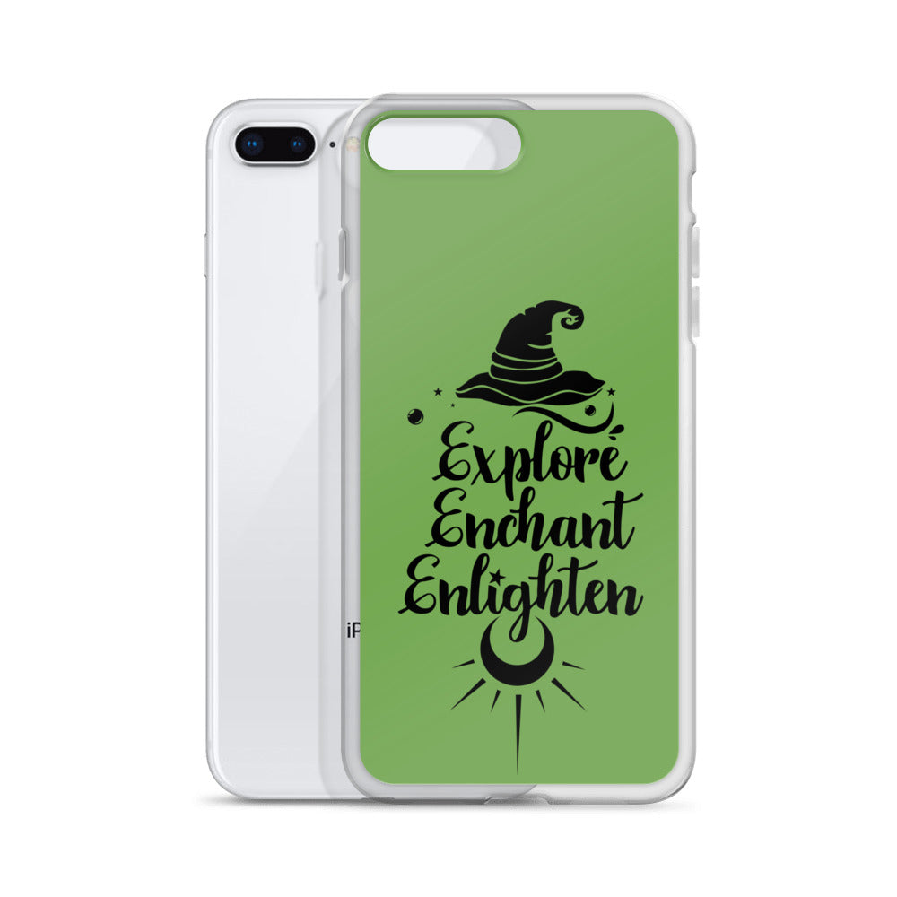 Explore, Enchant, Enlighten - Green and Clear Case for iPhone®