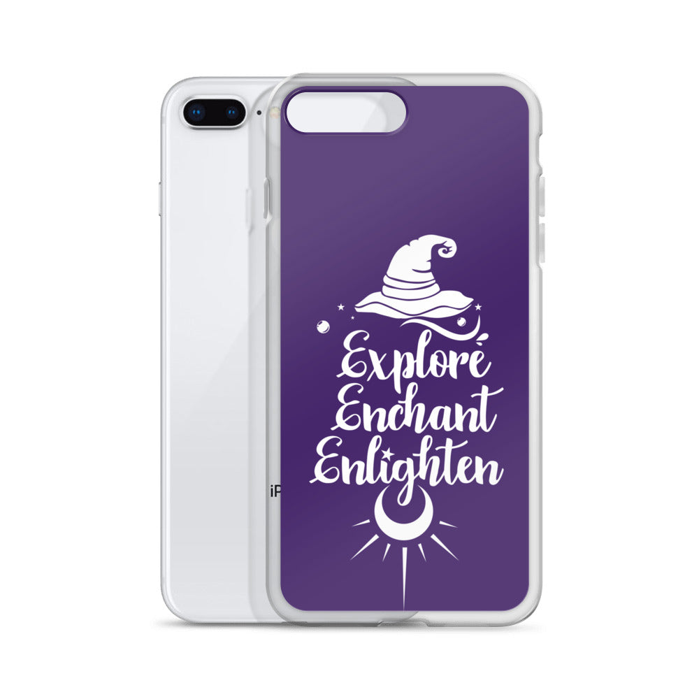 Explore, Enchant, Enlighten - Purple and Clear Case for iPhone®