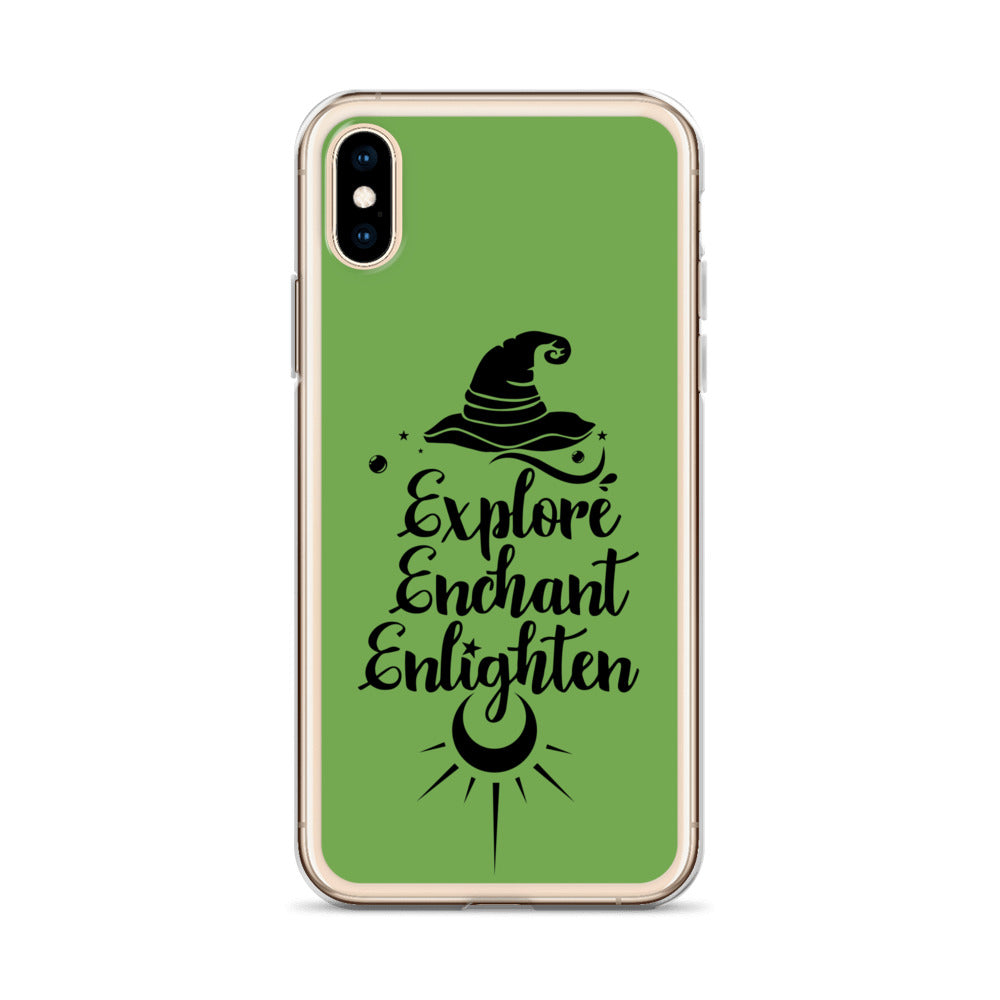 Explore, Enchant, Enlighten - Green and Clear Case for iPhone®