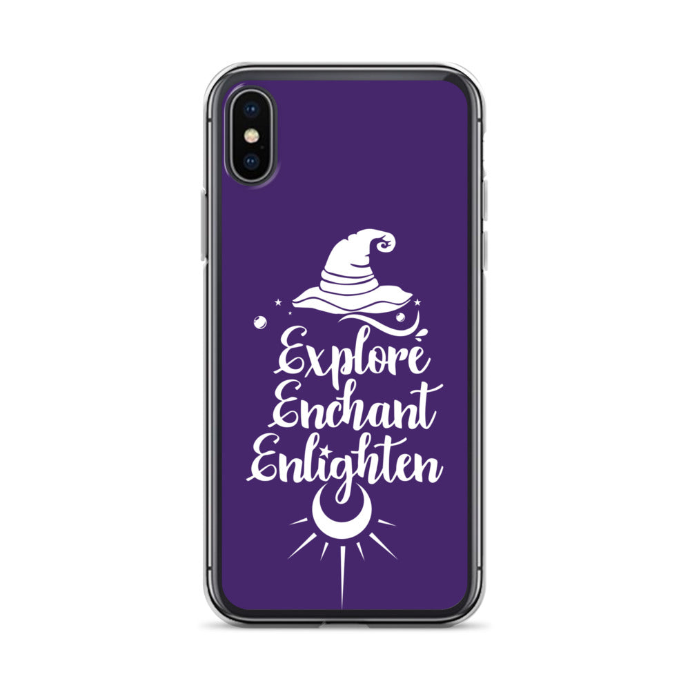 Explore, Enchant, Enlighten - Purple and Clear Case for iPhone®