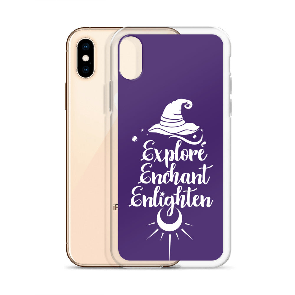 Explore, Enchant, Enlighten - Purple and Clear Case for iPhone®