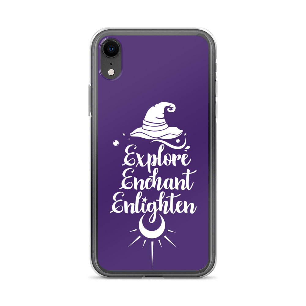 Explore, Enchant, Enlighten - Purple and Clear Case for iPhone®