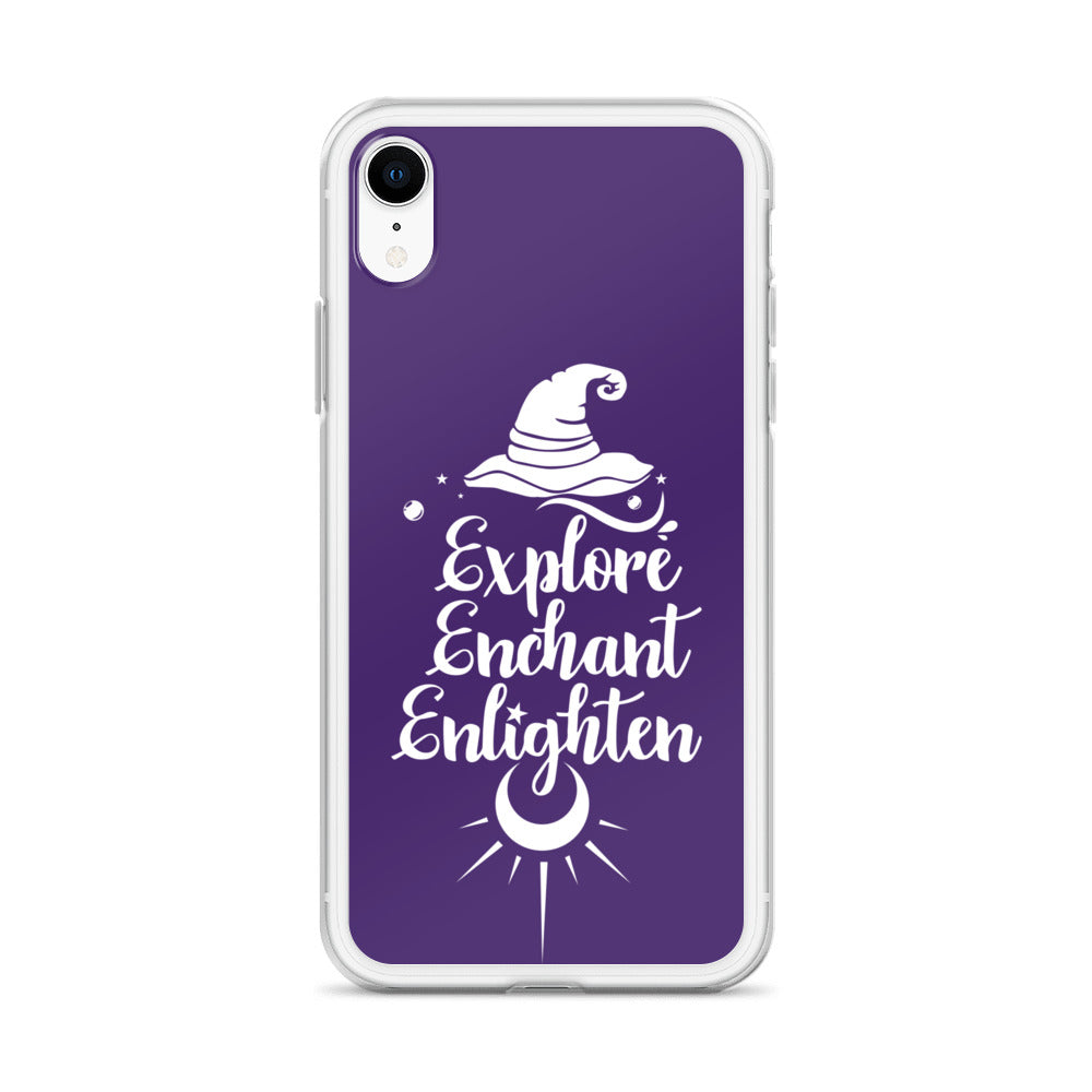 Explore, Enchant, Enlighten - Purple and Clear Case for iPhone®