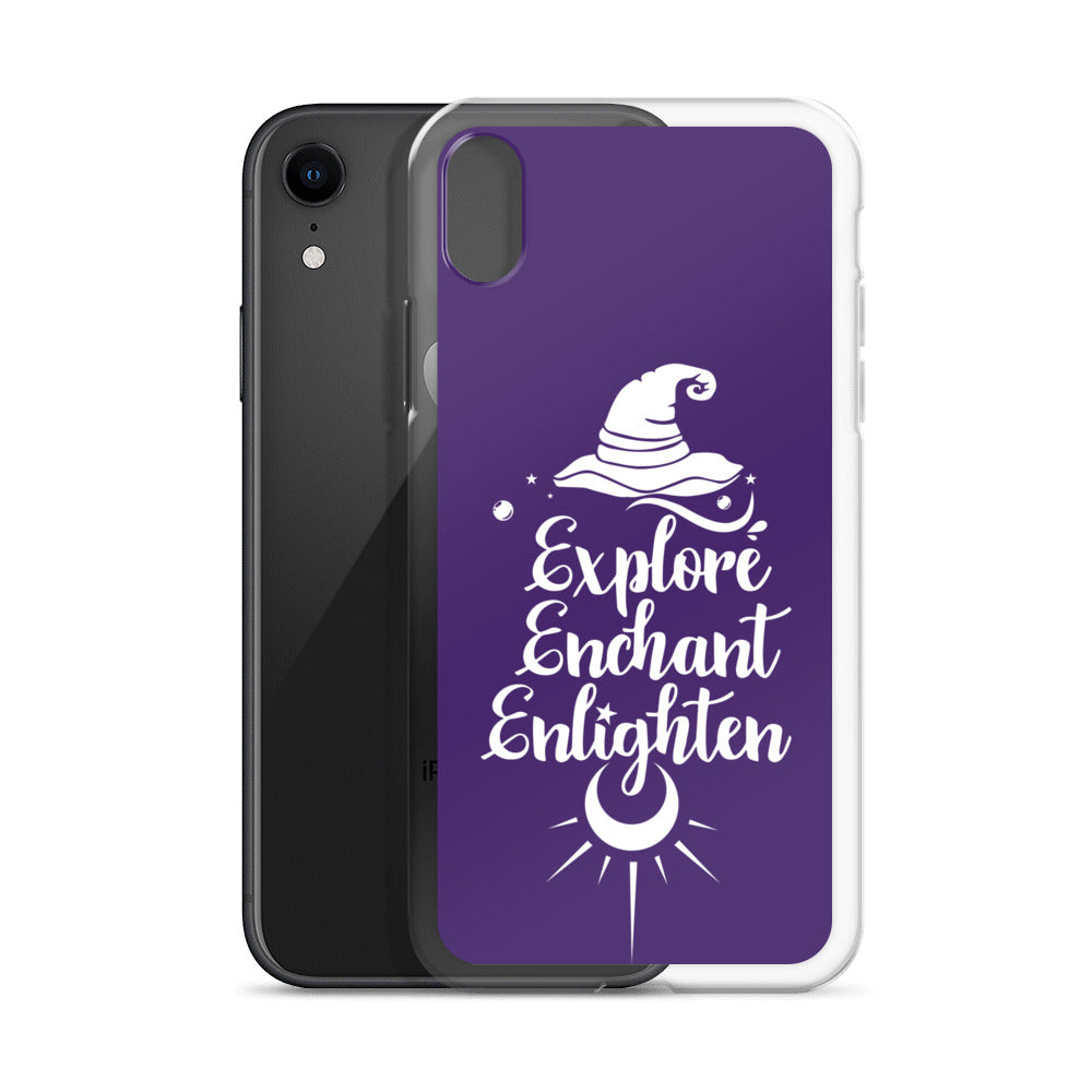 Explore, Enchant, Enlighten - Purple and Clear Case for iPhone®