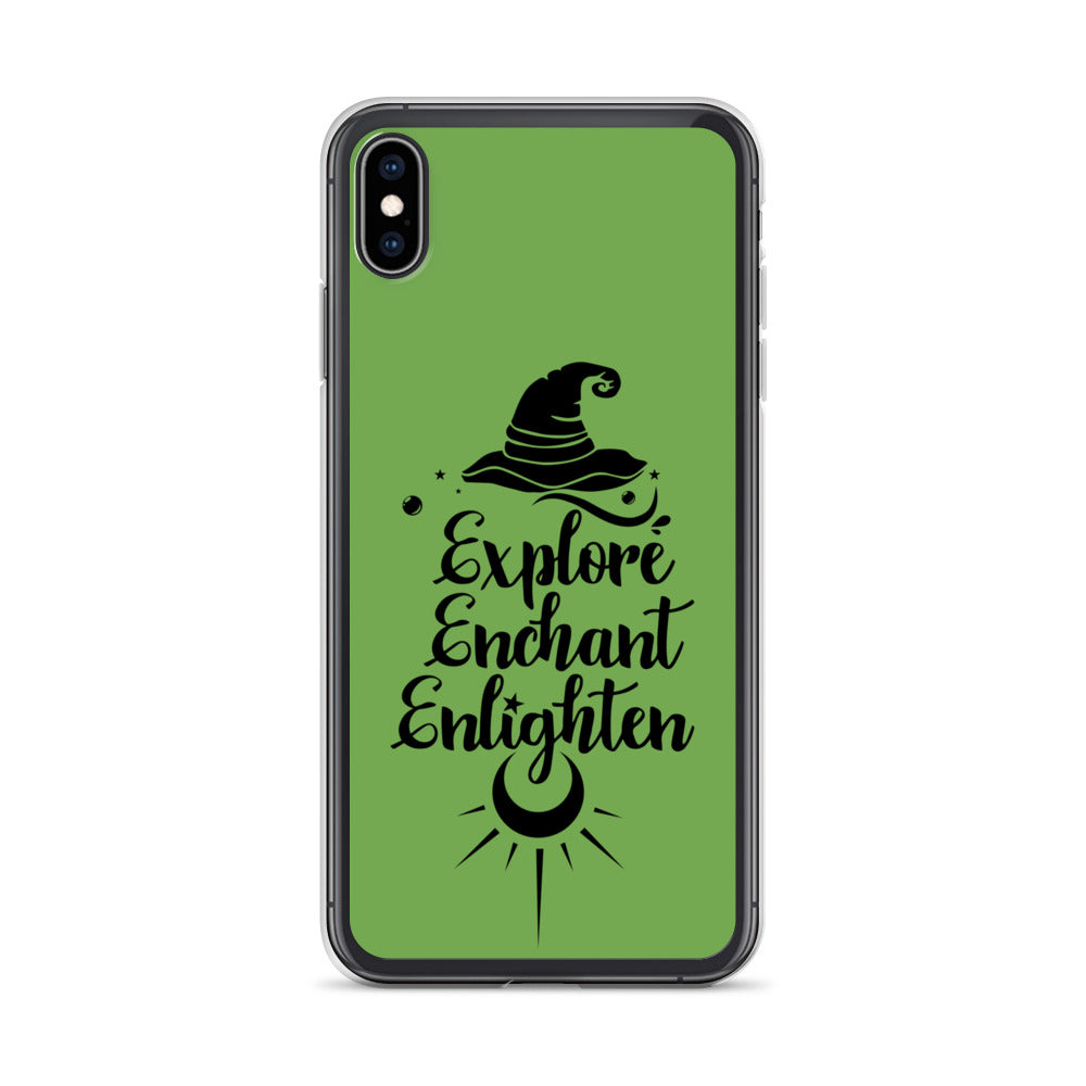 Explore, Enchant, Enlighten - Green and Clear Case for iPhone®